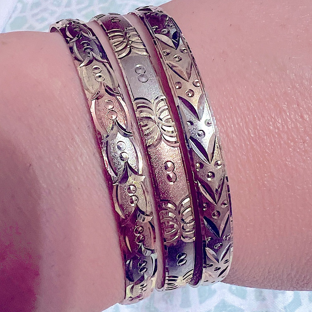 New Beautiful bling 18kgp bangle bracelet 3piece